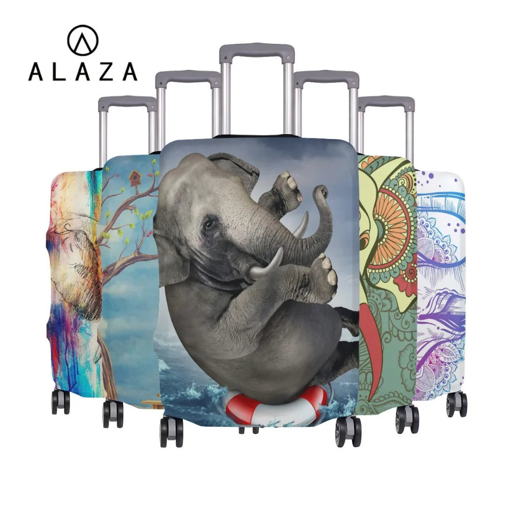 

ALAZA Elephant Travel Suitcase Protective Cover Luggage Case Travel Accessories Elastic Luggage Dust Cover Apply to 18''-32''