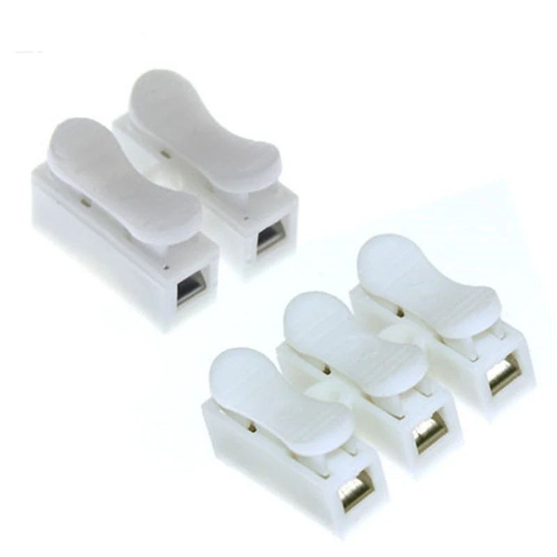 

20pcs/lot CH-2 CH-3 Spring Wire Quick Connector 2p 3p G7 Electrical Crimp Terminals Block Splice Cable Clamp Easy Fit Led Strip