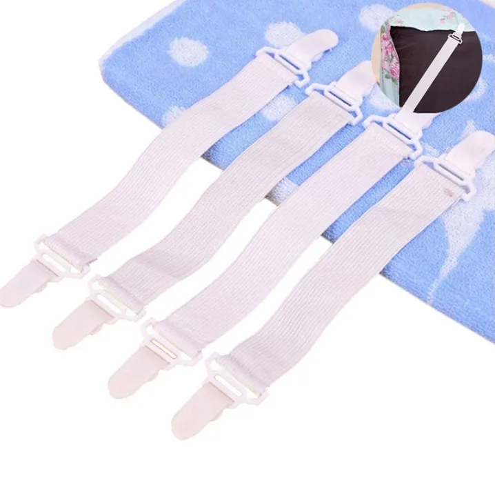 

4Pcs Nylon Buckle Elastic Band For Bed Sheet Fasteners Garter Mattress Cover Blankets Straps Gripper Fixing Slip-Resistant Belt