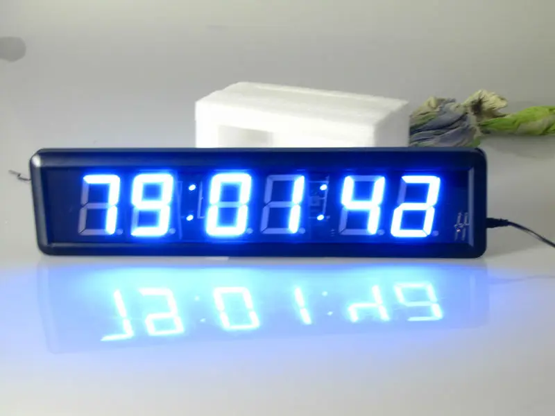 

led moving message display 2.3" 6 electronic timing timer led running sports stopwatch chess basketball game timer