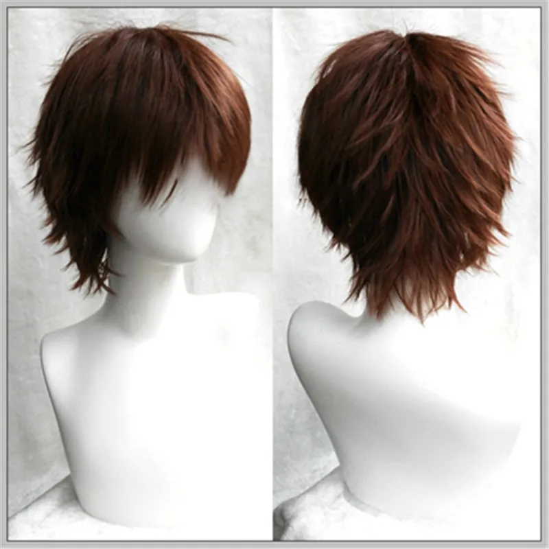 

KonoSuba God's Blessing on this Wonderful World ! Cosplay Wig Kazuma Satou Short Brown Synthetic Hair Halloween Role Play Props