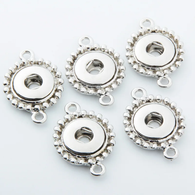 

20PCS Silver Single Ear&Double Ears Snap Button Base Jewelry Pendant Accessories Fit for 12MM DIY Snap Button Charm