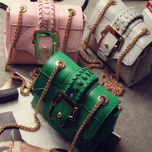2017 Newest Women’s Handbag Vintage Knitted Chain Bag Fashion One Shoulder Mini Cross-Body PU Leather Shoulder Bags