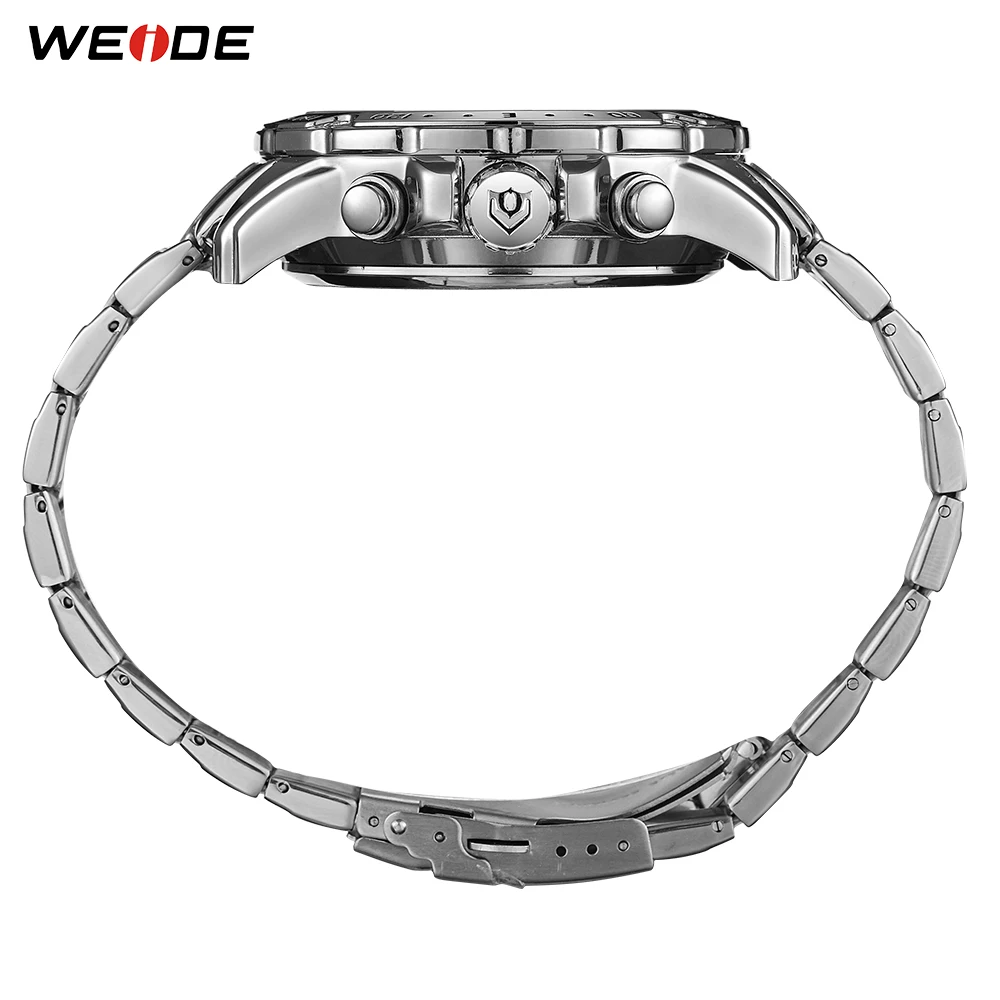 WEIDE Men Watches Analog Digital Military Quartz Stainless Steel Wristwatches Relogio Masculino Clock Hour 2019 New