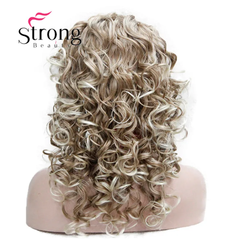 5985 27T613 super sexy strawberry blonde mix blonde tip 34 wig with headband curly long half wig (4)