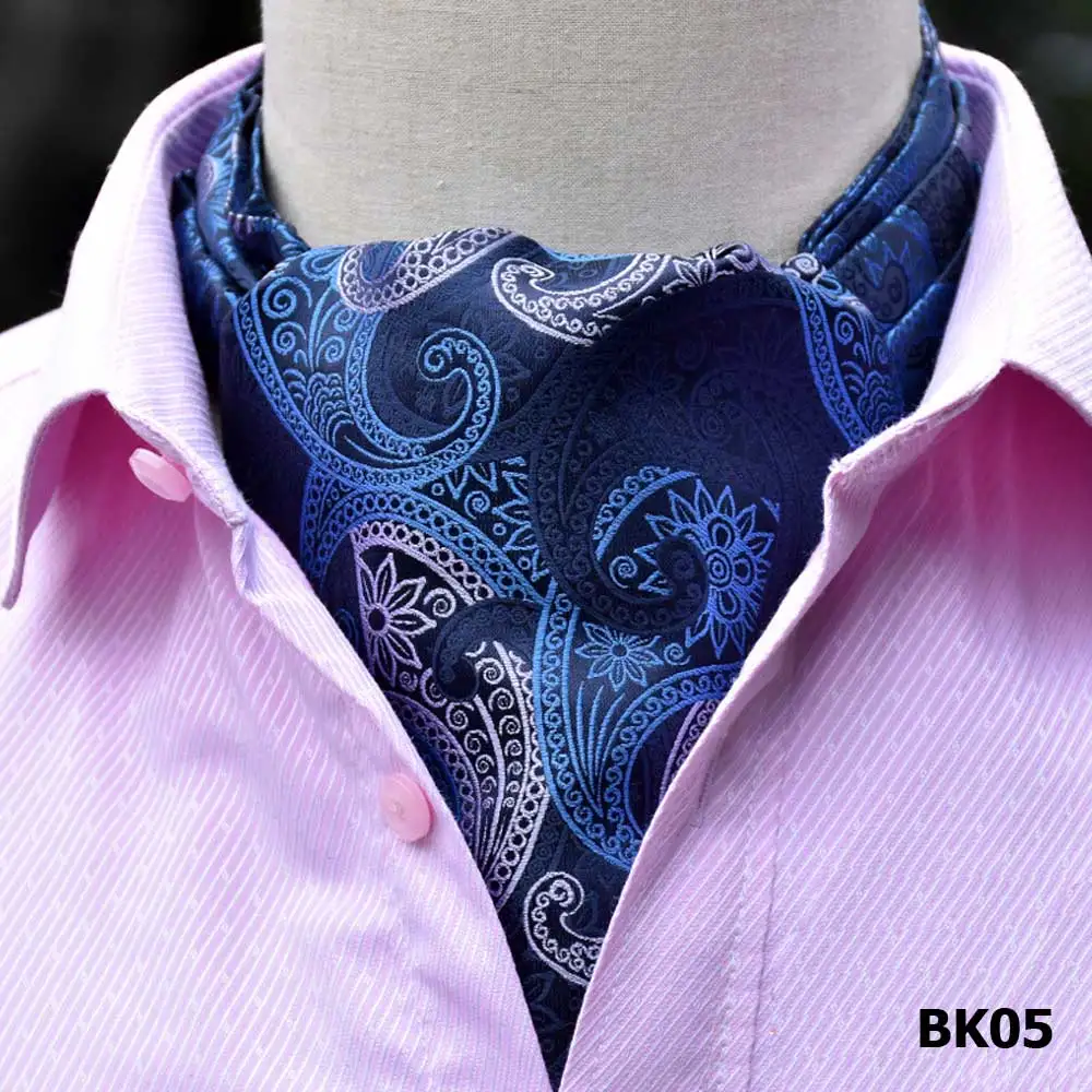 Мужские официальные шарфы с принтом пейсли, шарфы для свадебной вечеринки, высокое качество, галстук RSTIE0318 - Цвет: BK05