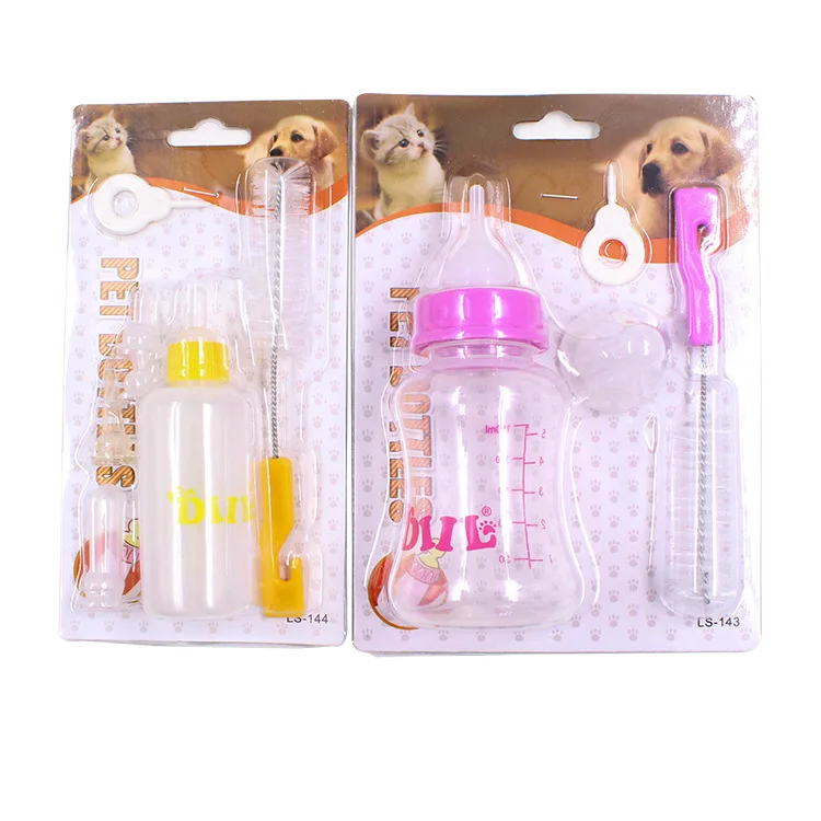 

Pet bottle puppy/cat feeding multiple pacifiers soft mouth brush dog set