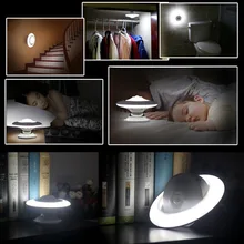 360 градусов вращающийся светодиодный ночник перезаряжаемый PIR датчик движения стенной шкаф лампа QJ888