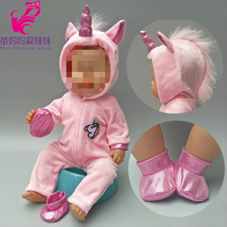 Doll clothes for 43cm Baby doll clothes coat unicorn hoodie set 17