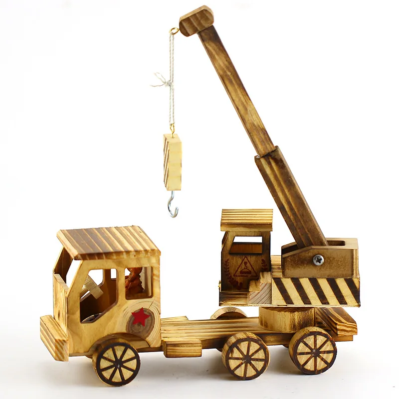 

1:30 21.6*7.79*12.8 boys toys Wooden simulation crane furniture office decoration toy car toys for children toy car
