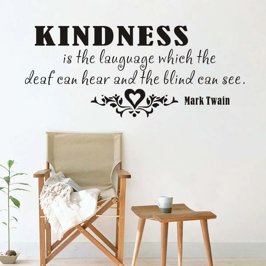 Kindness Is The Language Saying Wall Sticker Inspirational Words Mark