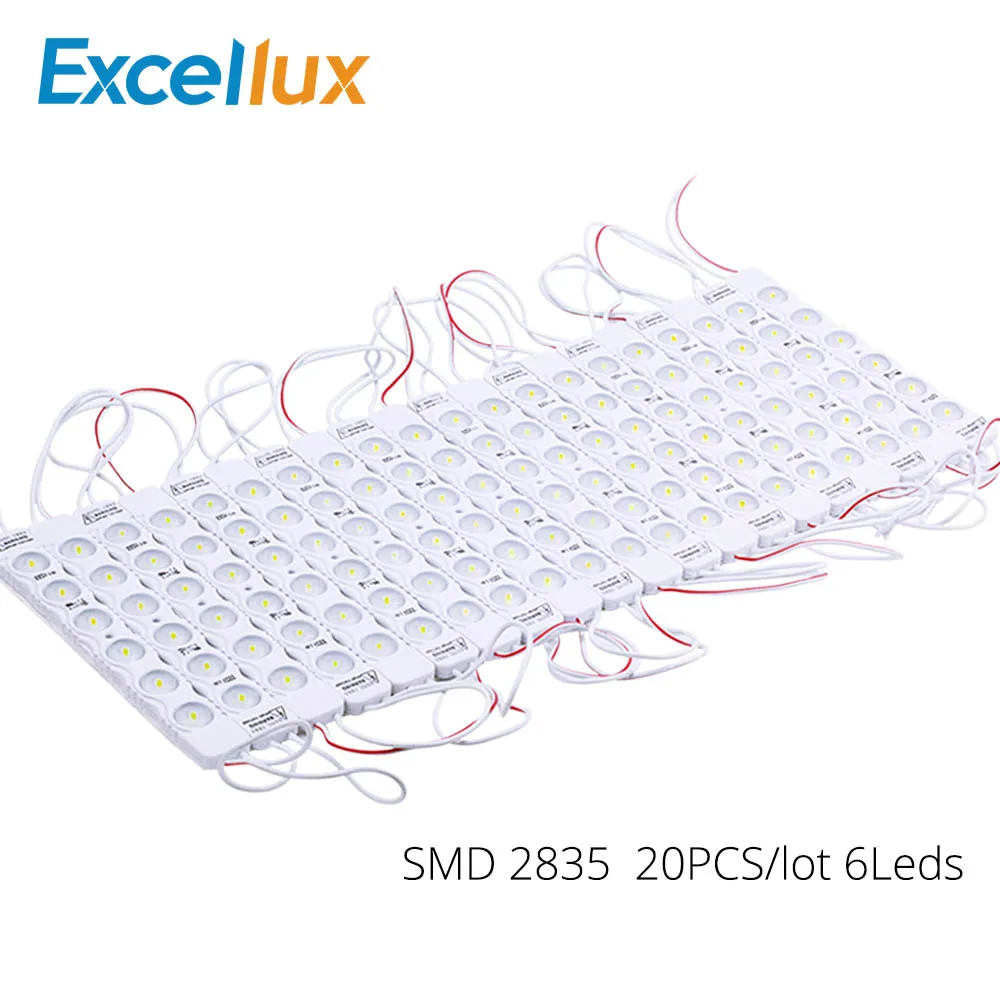 

Led Module 220V 20pcs/lot 2835 SMD 6LEDs High Brightness Waterproof Led Module For Signboard Advertise Light Bakclight White