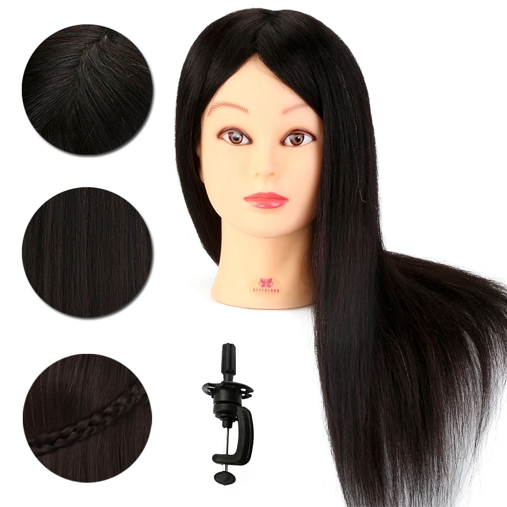 

100% Real Human Hair Mannequin Head With Stand Hairdressing Mannequins Doll Heads Training Dummy Head Mannequin For Hairdressers