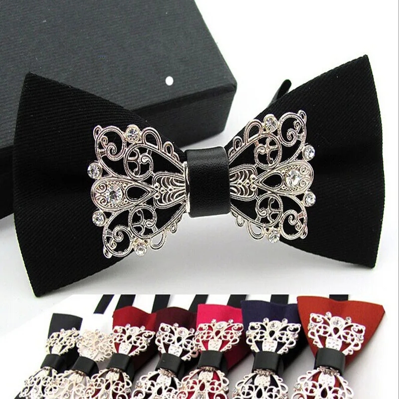 الأزياء بابيون للرجال/سيدة مساء اللباس معدنية زهرة الماس الزفاف العلاقات عنق الكورية نمط عارضة الملونة T1616