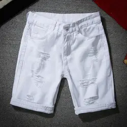 Мужские джинсовые шорты Лето для мужчин отверстия короткие джинсы хлопок повседневное джинсовые шорты 326