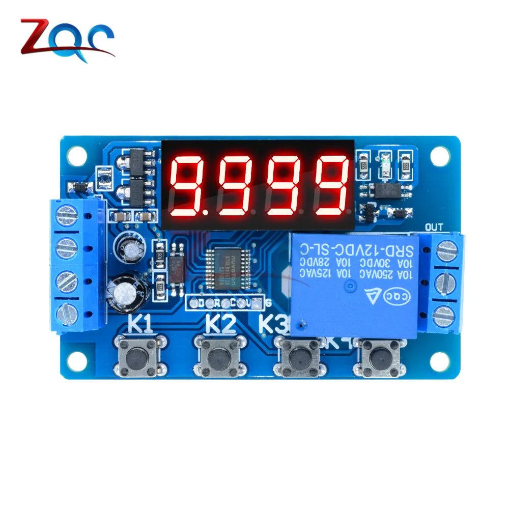 

DC 5V 12V 24V 10A LED Digital Delay Relay Multifunction Trigger Time Circuit Timer Control Cycle Switch PLC Module for Motor etc