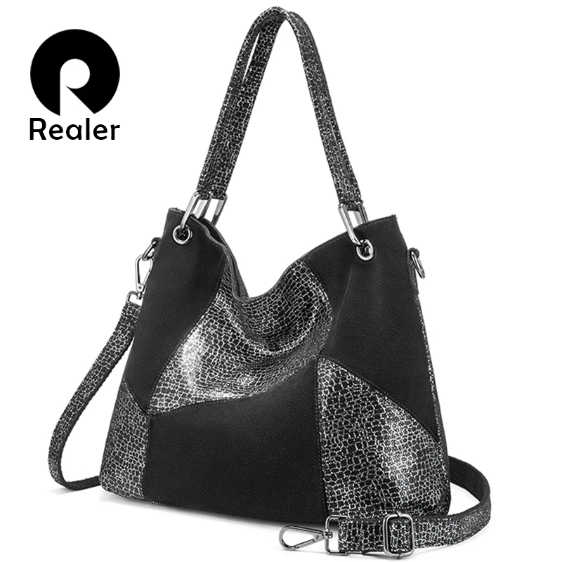 

Genuine leather shoulder bag fashion handbags women tote bag hobo ladies high quality female patchwork large capacity
