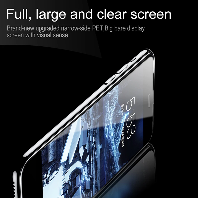 Baseus 3D 0,23 мм Защитная пленка для экрана из закаленного стекла для iPhone 8 7 6 6s Plus с мягким краем узкая боковая пленка из закаленного стекла для iPhone8