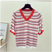 Половина Единорог Tumblr Kpop одежда новая Корейская версия тонкий V воротник футболка с длинными рукавами, женский Ice футболка Ins супер огонь одежда