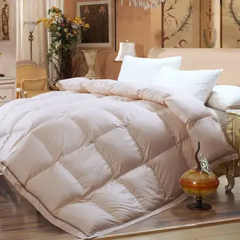 

Noble luxury 100% Goose Down Warm silky winter three colors comforter Twin Queen Full size quilts