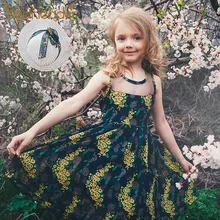 Bear leader/платья для девочек г. Одежда принцессы для девочек платье с цветочным рисунком комбинированное многослойное платье+ шляпа, 2 предмета, детские платья-пачки For2-6Years