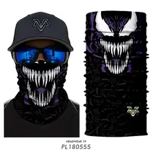 3D Веном Дэдпул на открытом воздухе шеи Gaiter Marvel Facemask бег Рыбалка Велоспорт Череп Велосипед Бандана трубка шарф мужские лыжные маски