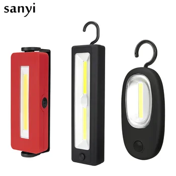 

COB Work Flashlight Light Lightweight Pocket Portable Hook Lantern Magnet Hanging Lamps for Outdoor Camping By 3xAAA