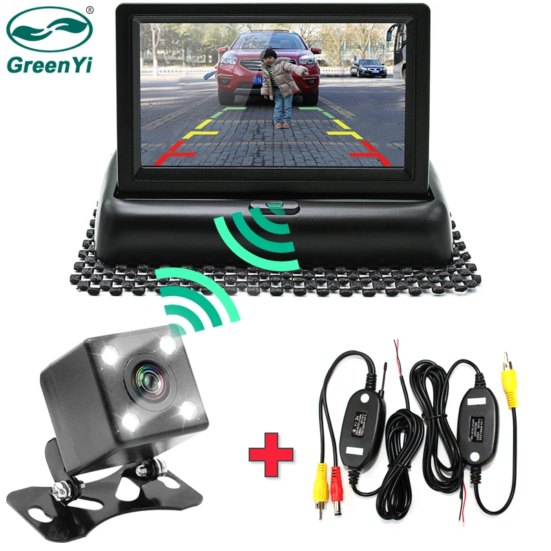 

GreenYi Wifi Wireless Rear View Camera Vehicle Folding Foldable Monitor Video System Car Parking Monitor With Reverse Camera