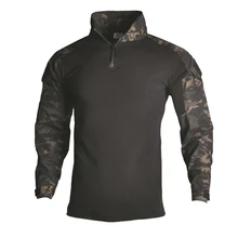 TAK YIYING Taktik Askeri Gömlek Erkekler Uzun Kollu Asker Ordu Gömlek Multicam Siyah Üniforma T Shirt Savaş