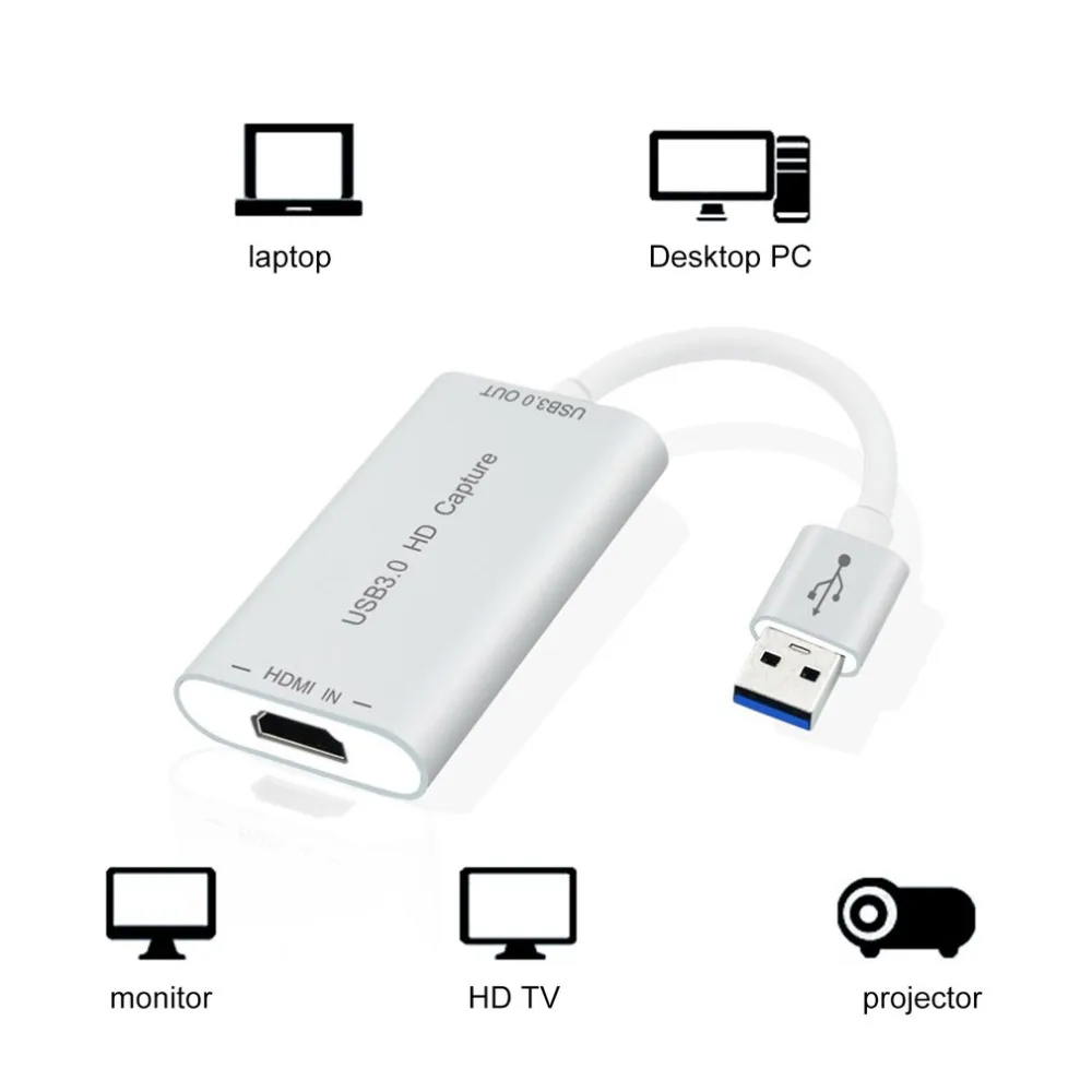

High Speed USB3.0 HD Capture Dongle HDMI to USB 3.0 Adapter Converter Plug & Play HDMI Video Capture Device