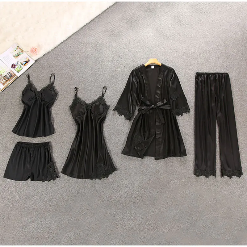 

new pijama mujer women silk pajamas soft nightwear home clothes pijama pyjama femme satin lingerie sexy night suit sleep wear