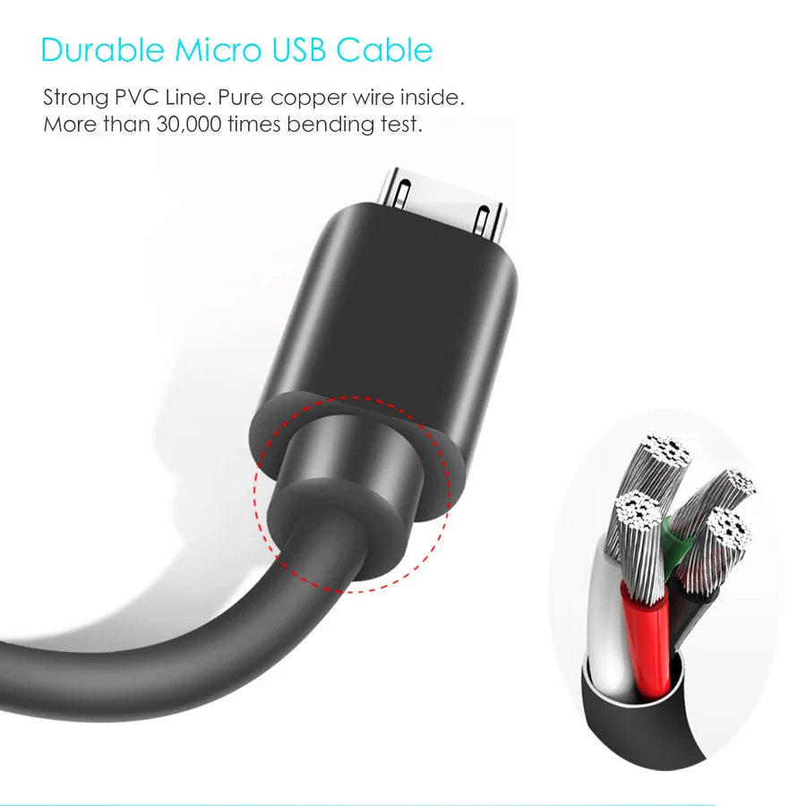 SUPTEC 3 м Micro USB кабель для sony LG huawei Xiaomi Redmi samsung A7 Android телефон зарядное устройство Шнур кабель передачи данных для быстрой зарядки