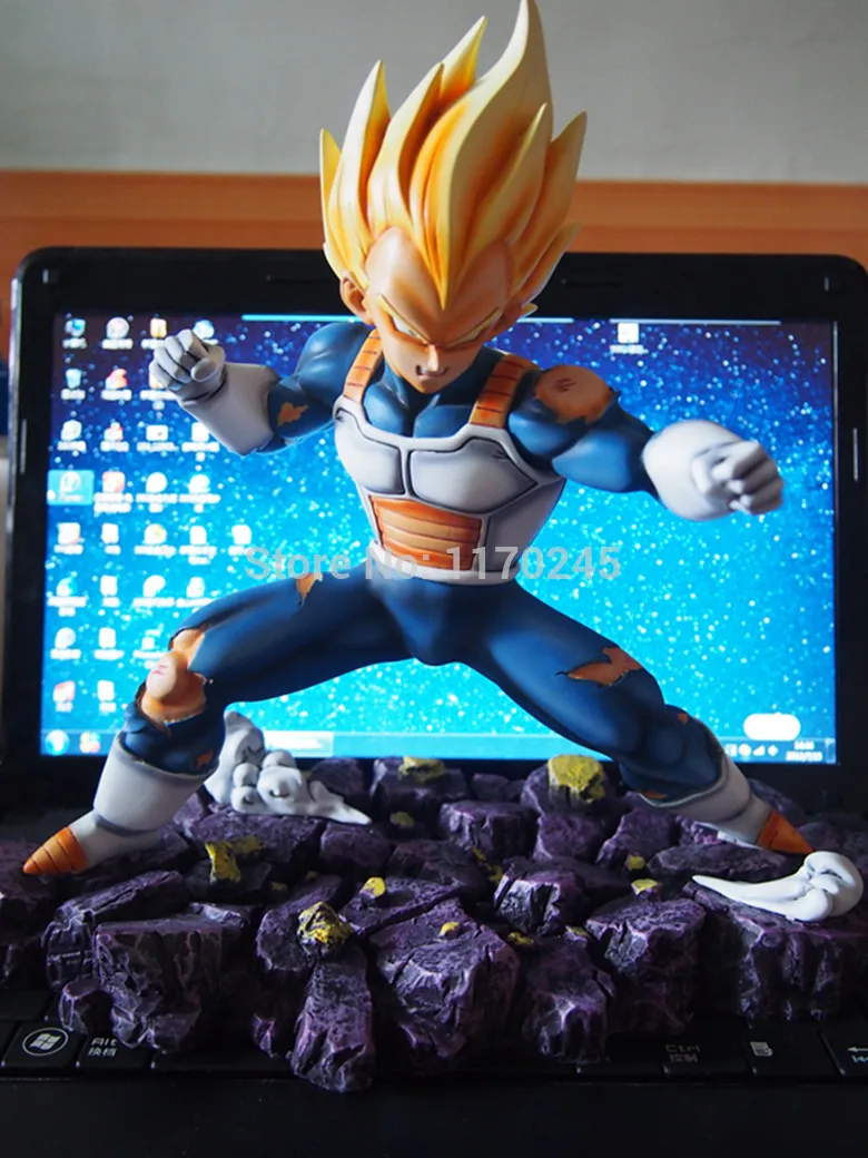 

Free shipping Original NEW Dragon ball 26cm Super saiyan Vegeta GK resin model doll Action Figure Collection Model Toys