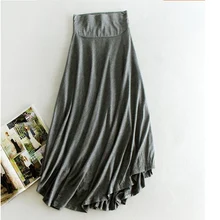 Летняя Модальная большая свободная юбка весна осень новая женская тонкая Свободная юбка средней длины с высокой талией z18