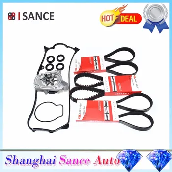 

ISANCE Water Pump & Timing Belt & Drive Belt & Spark Plug Tube Seal *4 For Honda Civic / Acura EL 1.7L 2001 2002 2003 2004 2005