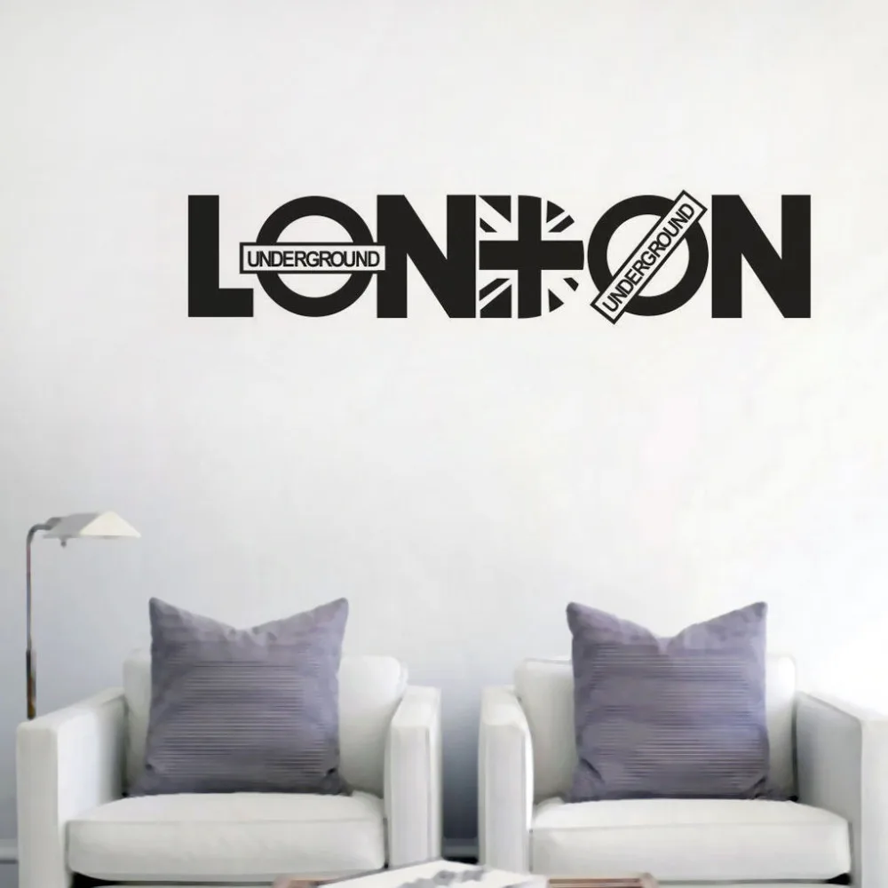 LONDON Quote Wall Sticker Removable Vinyl Wall Decal Famous City Name