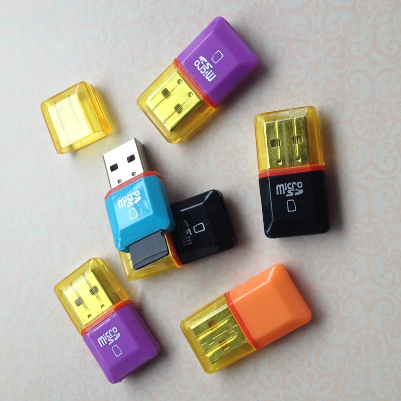 Портативный Мини Алмазный USB 2 0 высокоскоростной Micro SD SDHC TF кардридер случайный