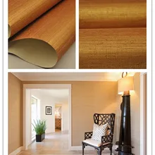 Продвижение золото grasscloth текстуры натуральная ткань обои для гостиной украшения дома