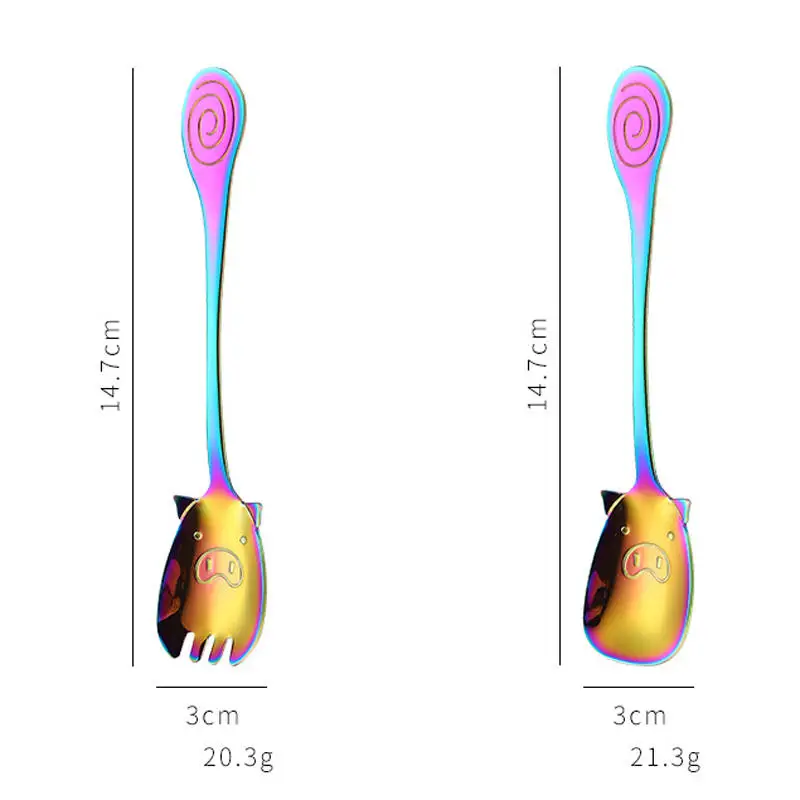 Vacclo мультяшная детская ложка Милая свинья из нержавеющей стали столовые приборы Япония и Южная Корея креативная портативная ложка для десерта, кофе