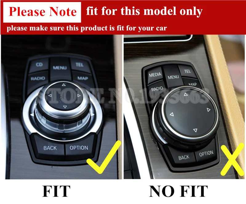 For BMW X1 E84 Inner Console iDrive Multimedia Button Cover 2010- 5pcs