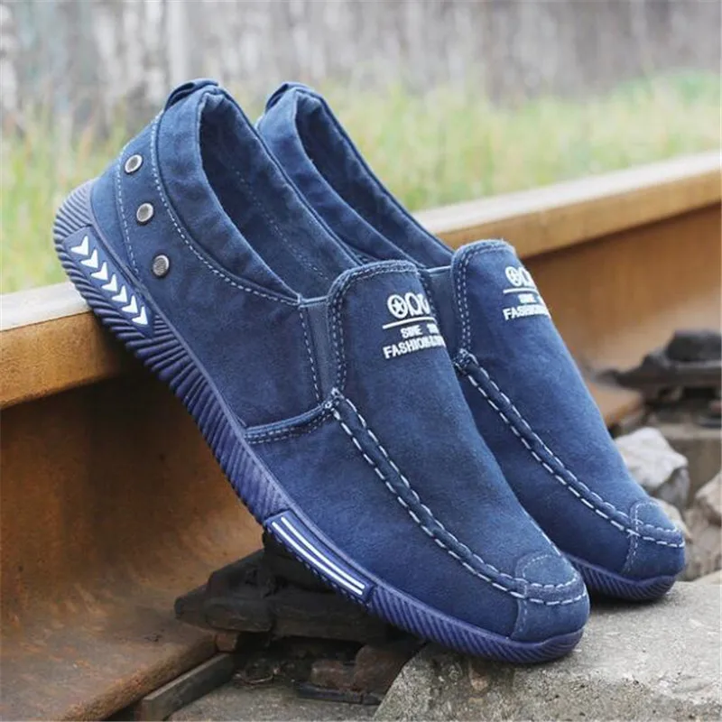 

Spring and summer new men's canvas shoes one pedal breathable lazy casual shoes non-slip sneakers Zapatillas de deporte shoes