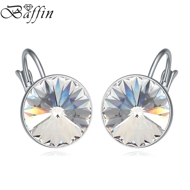 Женские серьги с кристаллами Сваровски родиевым покрытием|brincos fashion|swarovski brincopiercing