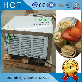 

New design Thailand rolls frying fried fry ice cream machine double pan with refrigerated cabinet