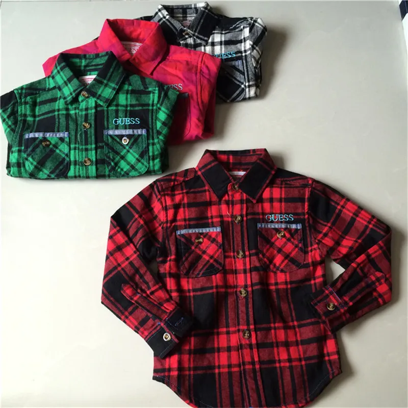 New Arrival Boys Shirt font b Blouses b font Fashion Plaid Cotton Shirt For Boys long