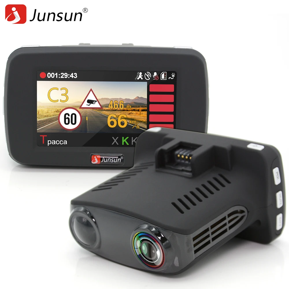 Junsun Car DVR Radar Detector 3 in 1 for Russia with GPS