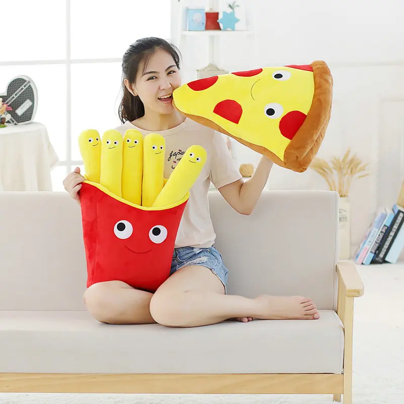 50cm Cute artificial chips plush toys cartoon Pizza pillow cushion