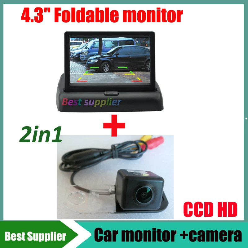 

2in1 For Volvo S80 S80L S40 S40L XC90 XC60 xc30 car backup reverse rear view camera CCD HD and car monitor mirror 4.3inch