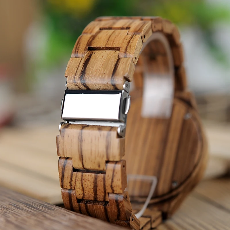 BOBO BIRD L-G22 Retro Wood Watches Men 100% Zebra Wooden Watch Quartz Movement Male Clocks Best Gift in Box