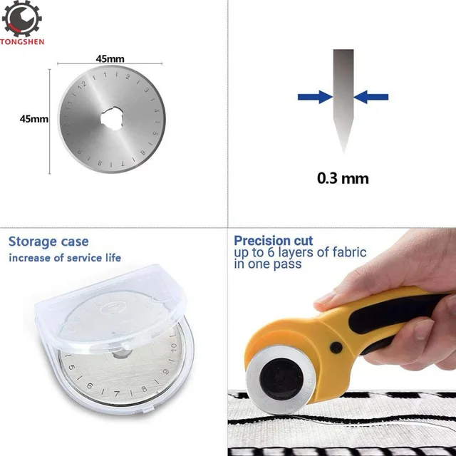8Pcs Rotary Cutter Blades 45mm Rotary Blades 45mm Cutter Replacement  Quilting Tools 45mm Wave Rotary Blade Backup Blades - AliExpress