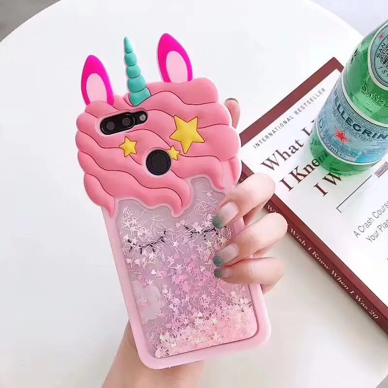 

Zxtrby Phone Case for Xiaomi 5X A1 Redmi 4A 4X Note4 Note4X Note5A Prime 3D Cartoon Quicksand Unicorn Soft Silicone Liquid cover